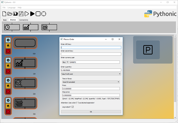 Placing an order with Pythonic