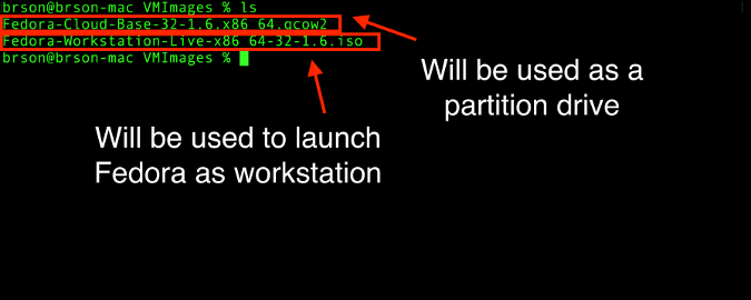 an ISO file and a QCOW2 file