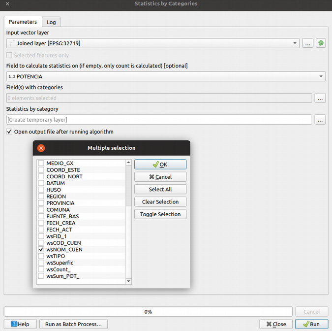 Setting up statistics by categories