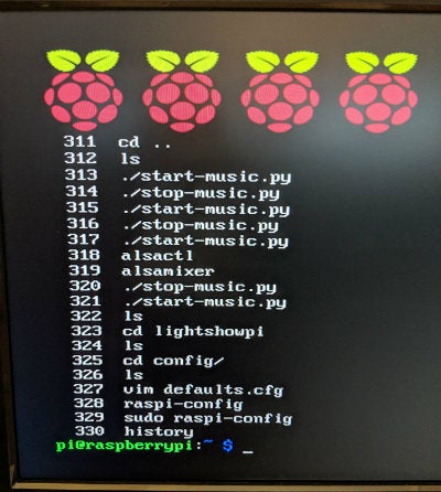 Raspberry Pi Lightshow on desktop, configuration