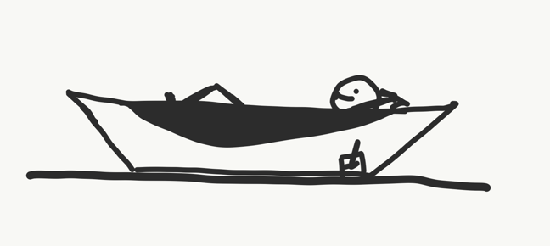 Stick figure relaxing