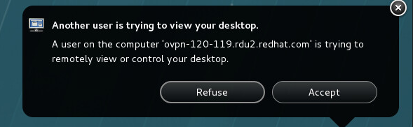 Granting permission to view or control Linux desktop