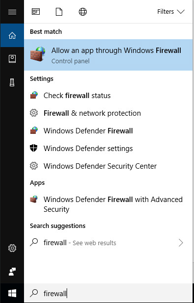 windows 10 remote firewall management