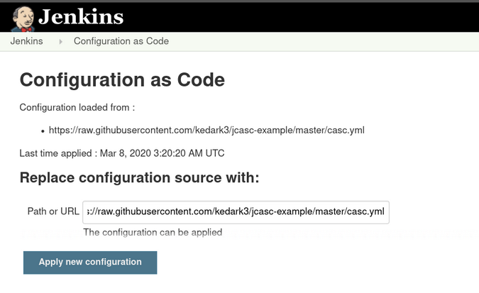 Replace configuration source