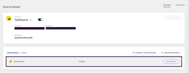 RudderStack connection configured