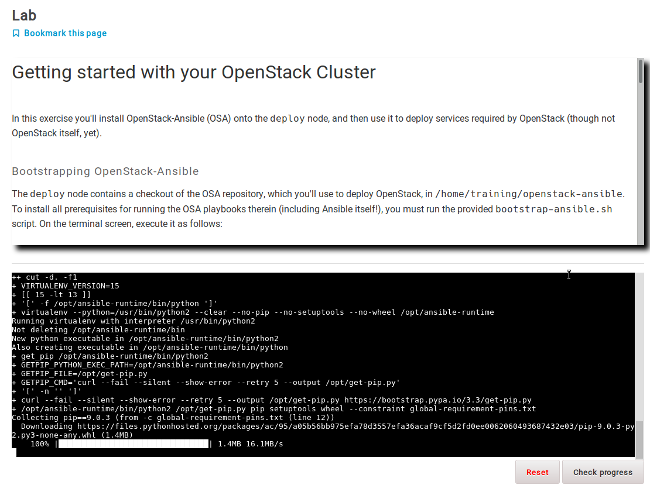 Example interactive lab bootstrapping an OpenStack cluster 