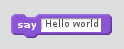 Hello world, Scratch program