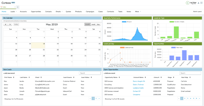 Corteza CRM screenshot