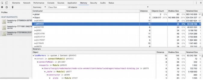 Heap dumps show source of memory leak