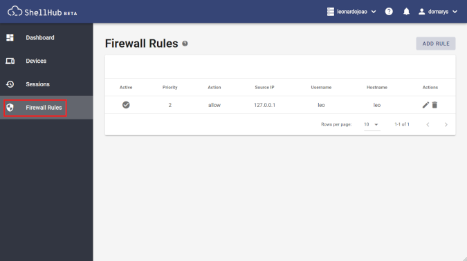 Firewall rules