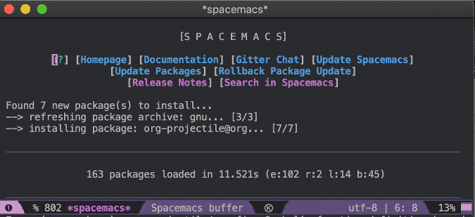 Installing Org mode in Spacemacs