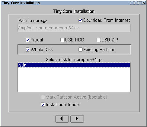 Tiny Core installer
