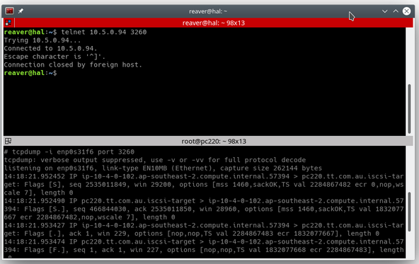 Inspecting packets in real time with tcpdump