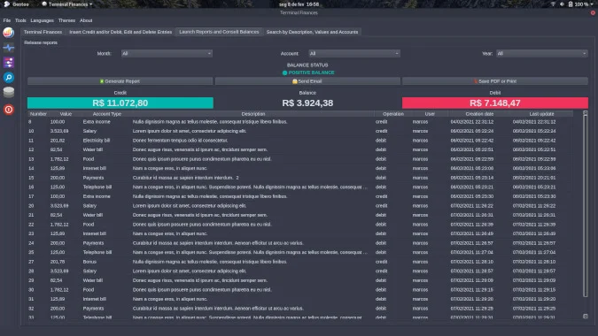 Launch Reports and Consult Balances