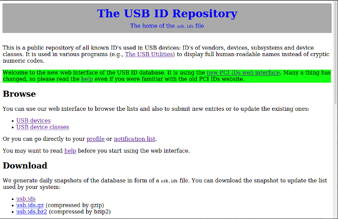 The USB ID Repository Site