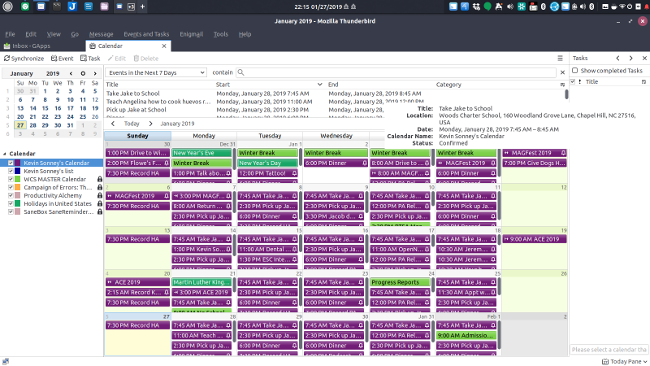 thunderbird calendar office 365