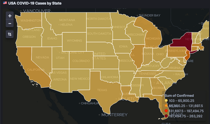 US coronavirus cases