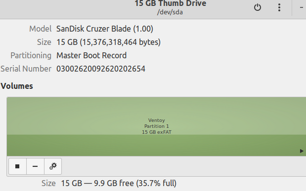 USB mount point in GNOME Disks