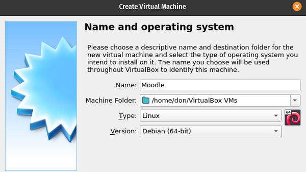 Naming the VirtualBox VM