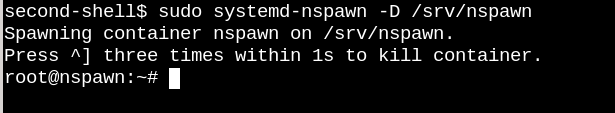 Console - system-nspawn invocation