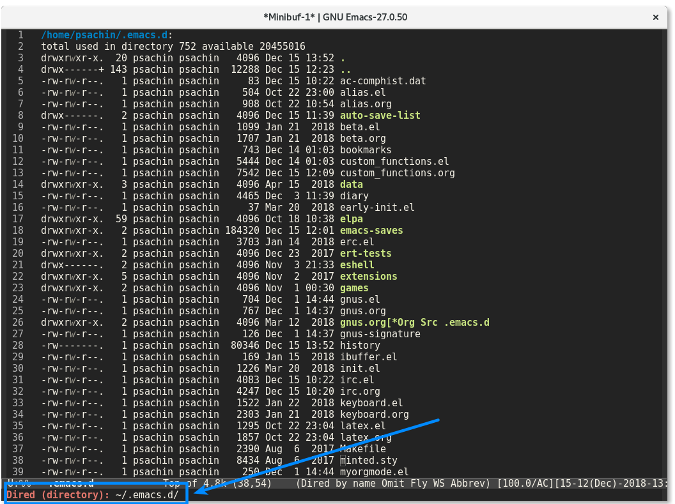 Use Dired mode to navigate a Git project