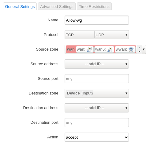 Wireguard firewall setup