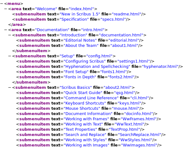 Scribus XML file