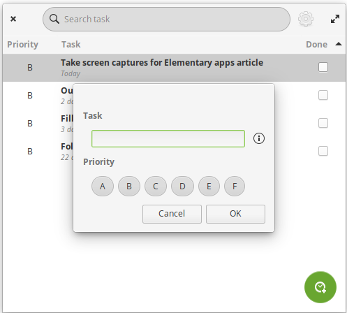 Adding a task in Yishu