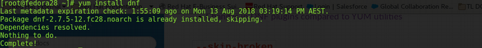 Output of # yum install dnf