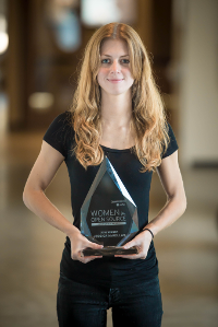 Jessica McKellar with 2016 Red Hat Women in Open Source Award